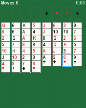 Cell Solitaire running in MicroEmulator