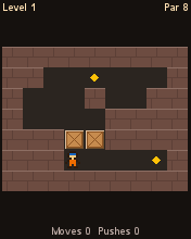 Crate Pusher running in MicroEmulator