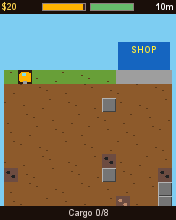 Deep Mine running in MicroEmulator