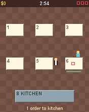 Diner Rush running in MicroEmulator