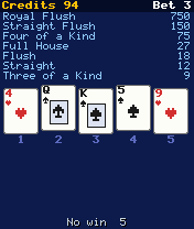Draw Poker gameplay
