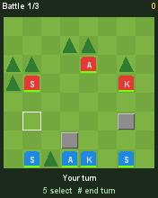 Grid Tactics running in MicroEmulator