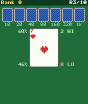 Hi-Lo Cards gameplay