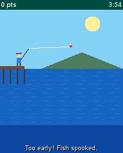 Lake Fishing running in MicroEmulator