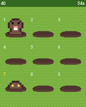 Mole Bonk running in MicroEmulator