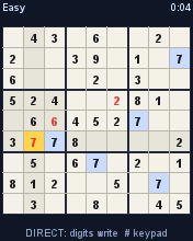 Number Place running in MicroEmulator