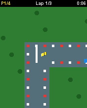 Pixel Racer running in MicroEmulator