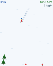 Snow Slalom running in MicroEmulator