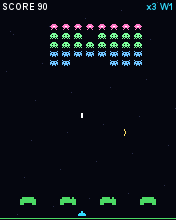 Star Defender running in MicroEmulator