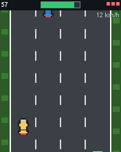 Traffic Dash running in MicroEmulator